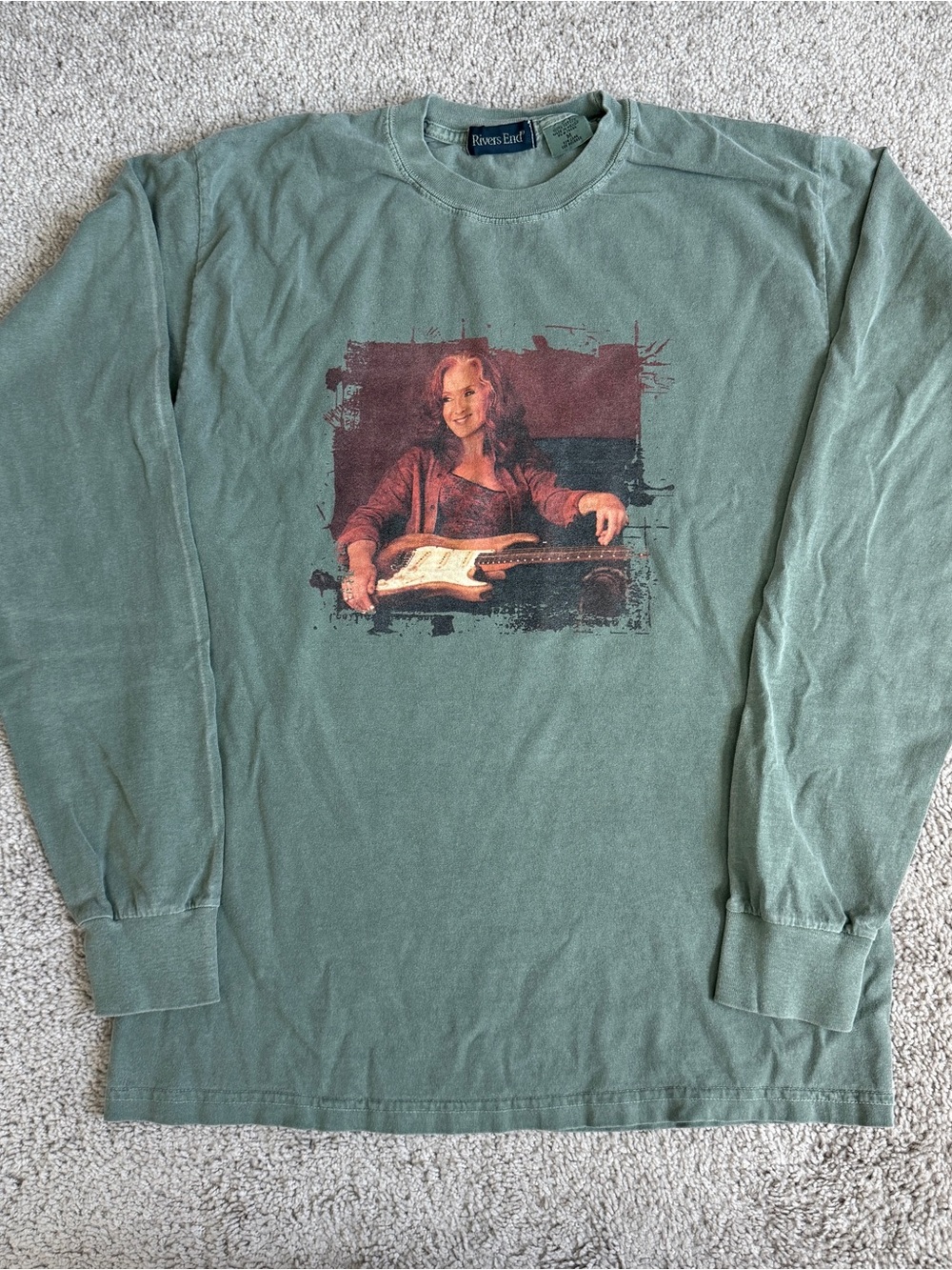 Bonnie Raitt Souls Alike Tour 2005 2006 Long Sleeve Shirt Green Medium 20.5”